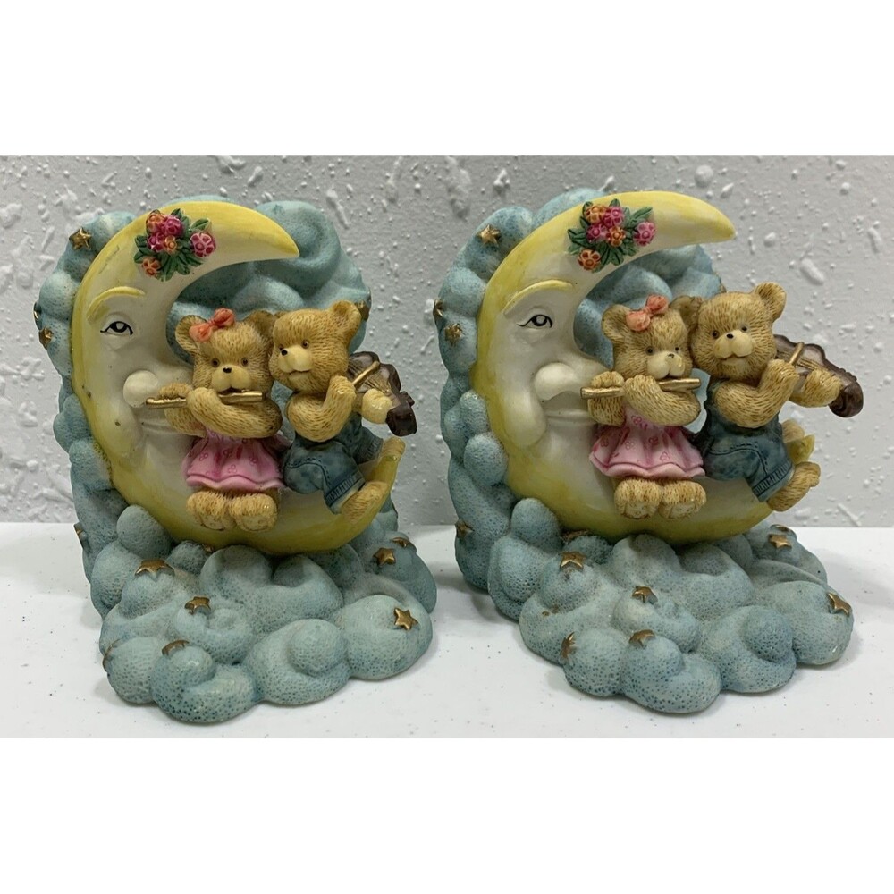 Cherished Teddies Nursery Book Ends Skye You Are The Brightest Moon & Clouds